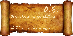 Orenstein Eleonóra névjegykártya